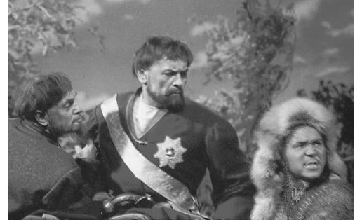 Кадр из кинофильма “Салават Юлаев”. Салават —А.К.Мубаряков, Пугачёв — М.П.Болдуман