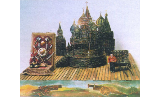 Макет декорации к спектаклю “Салават-батыр”. Худ. С.М.Якшибаев. Реставрация И.Д.Бакирова