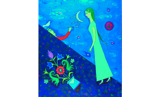 Р.З. Харисов. Вдохновение под луной. 2013. Холст, масло R.Z. Kharisov. Inspiration under the moon. 2013. Canvas, oil