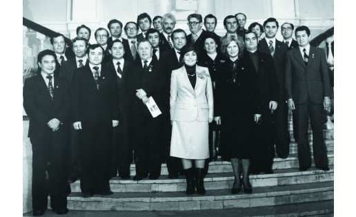 На мероприятии, посвящённом 60‑летию комсомола БАССР (г. Уфа, 1980)