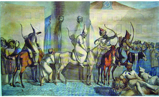 Башкиры в Париже 1814. Неизвестный художник. 1814 Bashkirs in Paris 1814. Unknown artist. 1814