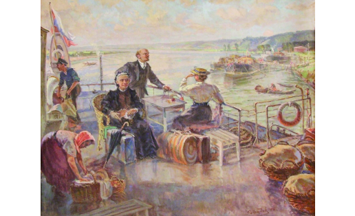 Приезд В.И.Ленина в Уфу. Лето 1900 г. Худ. – И.И.Урядов. 1957 Arrival of V.I.Lenin in Ufa. Summer 1900. Artist – I.I.Uryadov. 1957