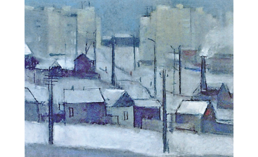 Р.М.Йәғәфәров. Өфө. Сипайлов боролошо. Картон, пастель. 2008