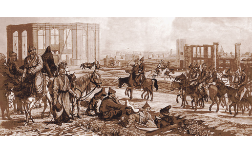 Башкиры в Гамбурге. С гравюры фр. худ. А.Сура, 1-я четв. 19 в.