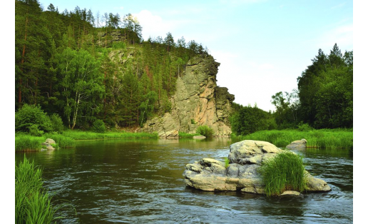 Зилаирский район. Гора Яманташ на р.Сакмаре Zilairsky Raion. The Mountain Yamantash on the river Sakmara