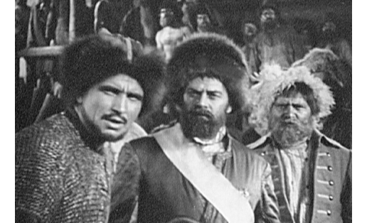 Кадр из кинофильма “Пугачёв”. Салават — К.М.Мухутдинов, Е.И.Пугачёв — К.В.Скоробогатов