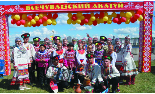 Чувашский народный фольклорный ансамбль песни и танца “Ашкадарские роднички” с. Кирюшкино Фёдоровского района РБ на Всечувашском акатуе. Город Чебоксары, 2014 “Ashkadar springs” Chuvash ethnic folklore ensemble of song and dance, Kiryushkino village, Fyedorovskiy district of RB at All-Chuvash akatuy. Cheboksary city, 2014