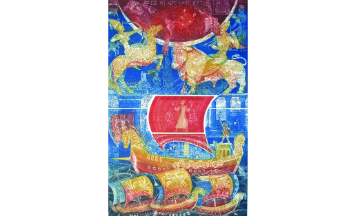 О.А.Самосюк. Финикия. Из серии “Цивилизации”. Цв. офорт. 2002—03 O.A.Samosyuk. Phoenicia. From the series Civilizations. Color etching. 2002—03