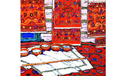 А.Х. Ситдикова. Курай (из серии “В далёком башкирском ауле”). 1971. Холст, масло A.H. Sitdikova. Kuray (“In far Bashkir aul village” series). 1971. Canvas, oil