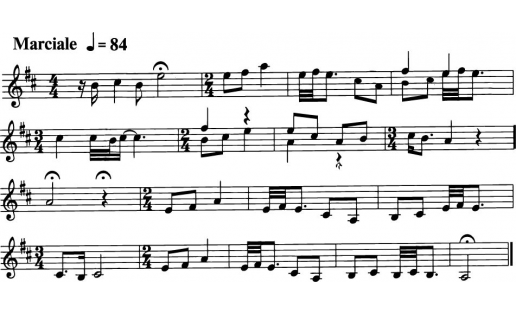 Нотная запись марша «Ак Мечеть»
