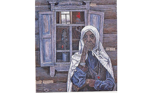 Н.А.Калинушкин. Автопортрет. Ағас. Буяуҙар. 1992. БДХМ