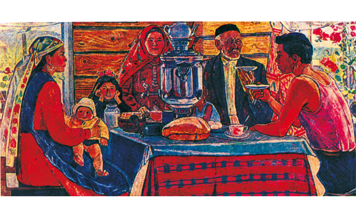 Ф.А.Кащеев. Утро. Семья. Холст, темпера. 1969. БГХМ