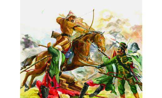 Бой Караная Муратова с командой полковника П.А.Шепелева. Худ. — Д.Ю.Валиуллин The Fight of Karanay Muratov with the troops of Colonel P.A.Shepelev. Artist— D.Yu.Valiullin