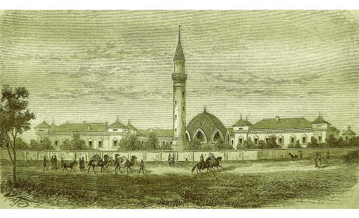 “Город Оренбург. Караван-Сарай”. Рис. 2-й пол. 19 в.