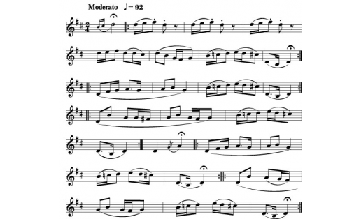 Нотная запись мелодии “ТУРАТ САГЫЛЫ”, наигрыш