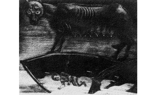 К.Ғ.Ғөбәйҙуллин. Арал инә бүреһе. Офорт. 1988