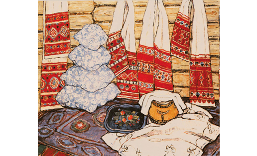 А.Х.Ситдикова. Голубые подушки. 1971. БГХМ A.H.Sitdikova. The Blue Pillows. 1971. BSAM