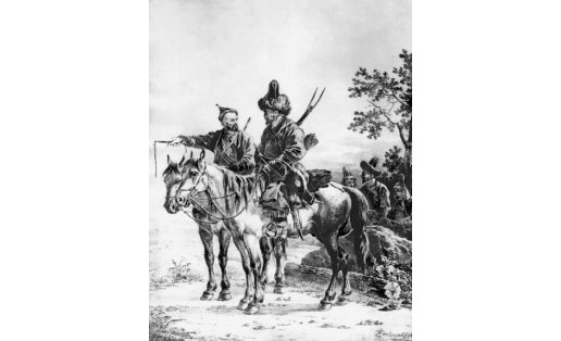 Башкиры. Литография по рисунку А.Орловского. Нач. 19 в.