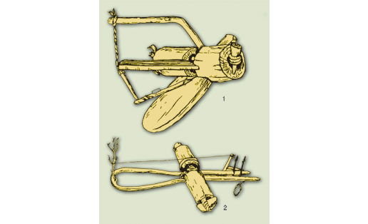 Виды капканов: 1 – тапэ; 2 – хаут. Types of traps: 1 — tapes; 2 — haut
