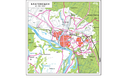 Благовещен ҡалаһы картаһы