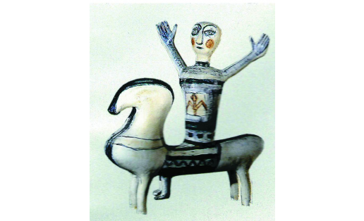 В.Г. Кузнецова. Весна‑всадница. 1990. Фаянс, окислы V.G. Kuznetsova. Spring‑horsewoman. 1990. Faience, oxides