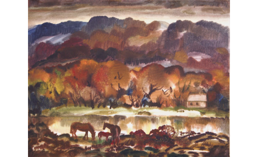 Х.Х.Ғәниев. Тауҙарҙа кис. Ҡағыҙ, акварель. 1978. БДХМ