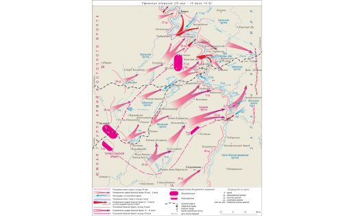 Уфимская операция 1919 г. Карта боевых действий