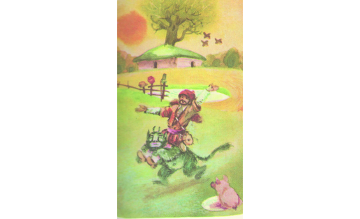 Алдар. Иллюстрация к сказке “Алдар и шайтан”. Художник – А.А. Костин Aldar. The illustration for “Aldar and shaytan“ fairytale. Artist – A.A. Kostin