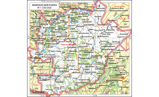 Карта Миякинского района