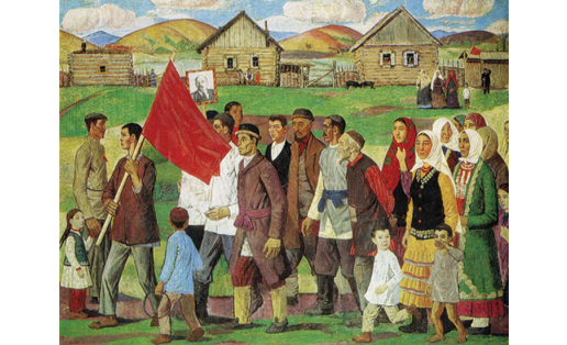 А.Ф.Лутфуллин. Первомай в ауле. 1930‑е годы. 1969. БГХМ