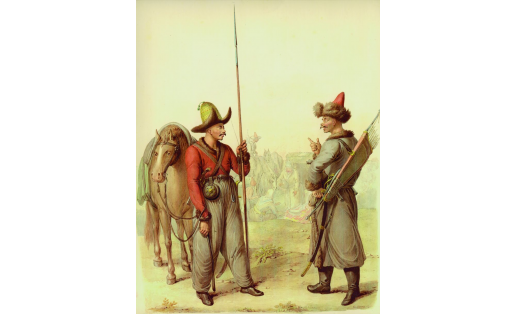 Башкир и киргиз-кайсак. Худ. Г.Э.Опиц. 1814